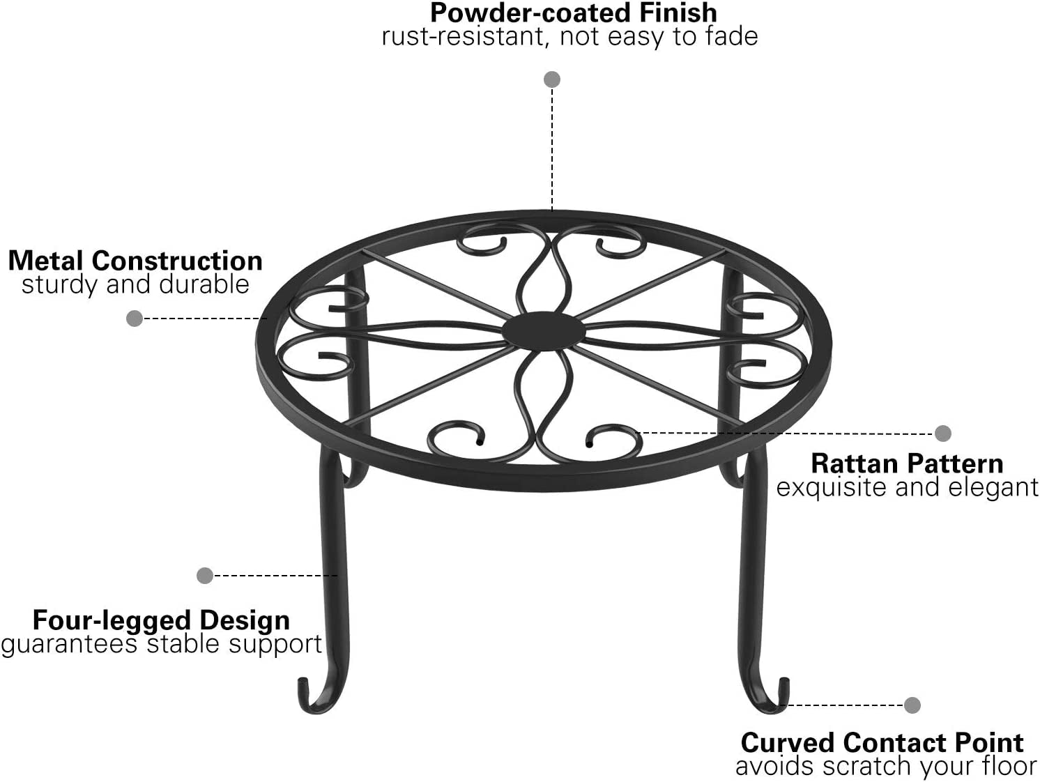 Heavy Duty Rustproof Metal Potted Plant Stands
