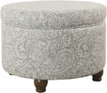 Upholstered round Storage Ottoman