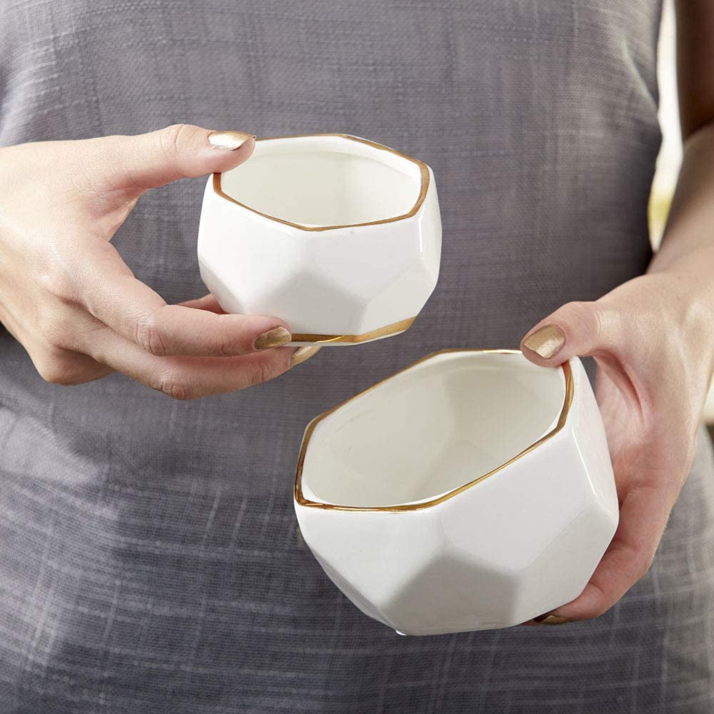 Geometric Ceramic Planters Decorative Bowls