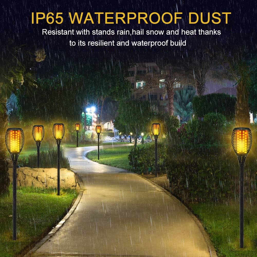 Waterproof Solar Light with Flickering Flames for Yard Garden