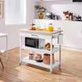 Serving Trolley with Solid Wood Top and Drawer