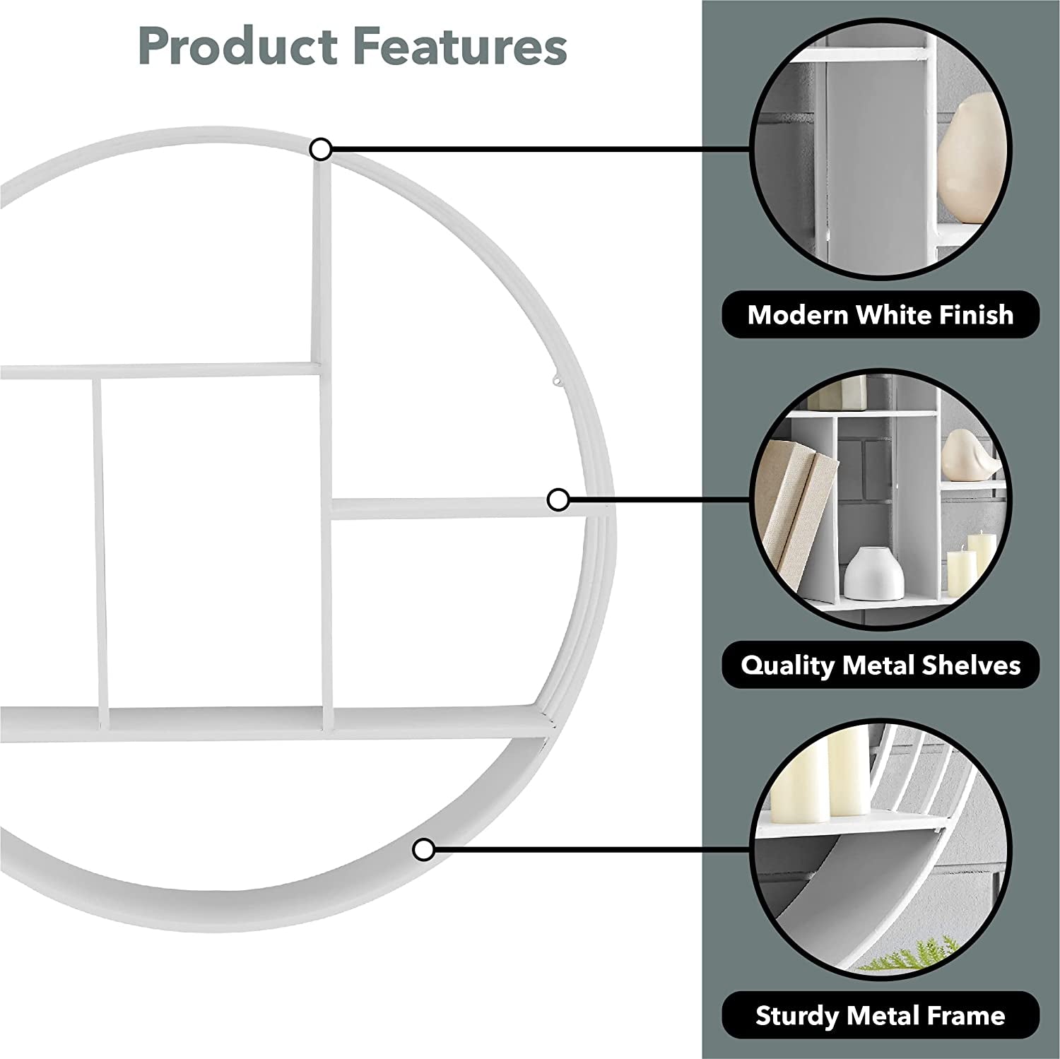 Round 3 Tier Wall Mounted Floating Shelf