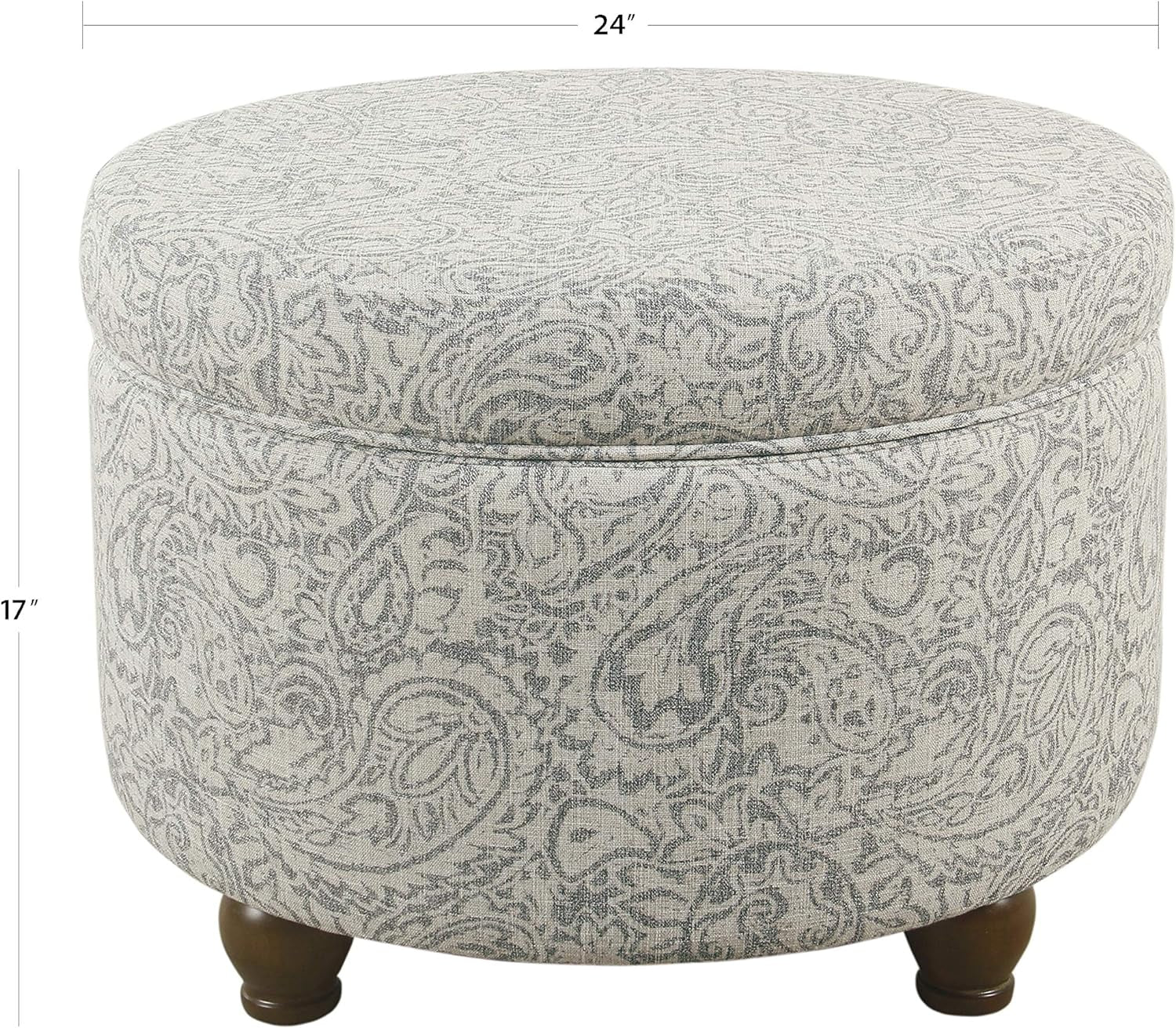 Upholstered round Storage Ottoman