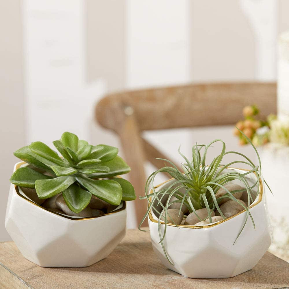 Geometric Ceramic Planters Decorative Bowls