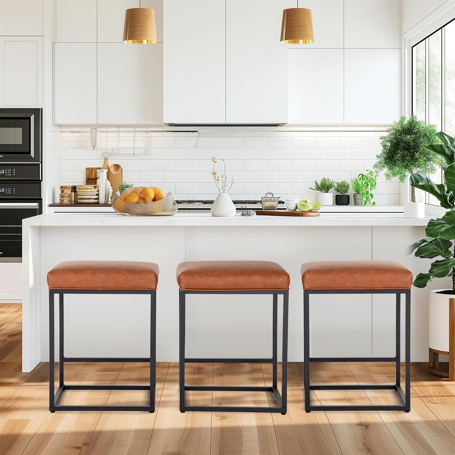 Kitchen Counter Backless Modern Barstools Set