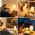 Touch Control Bedside Lamp, 3-Way Dimmable with USB-C & A Ports