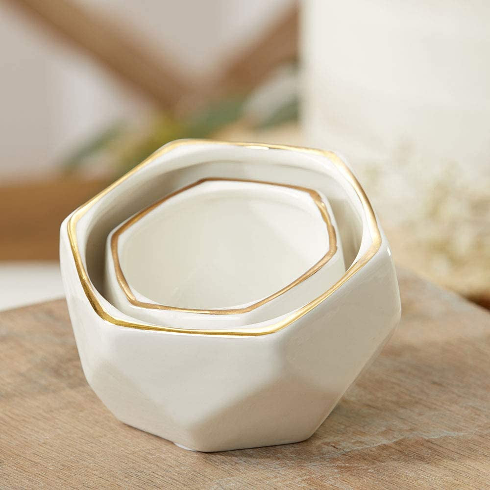 Geometric Ceramic Planters Decorative Bowls