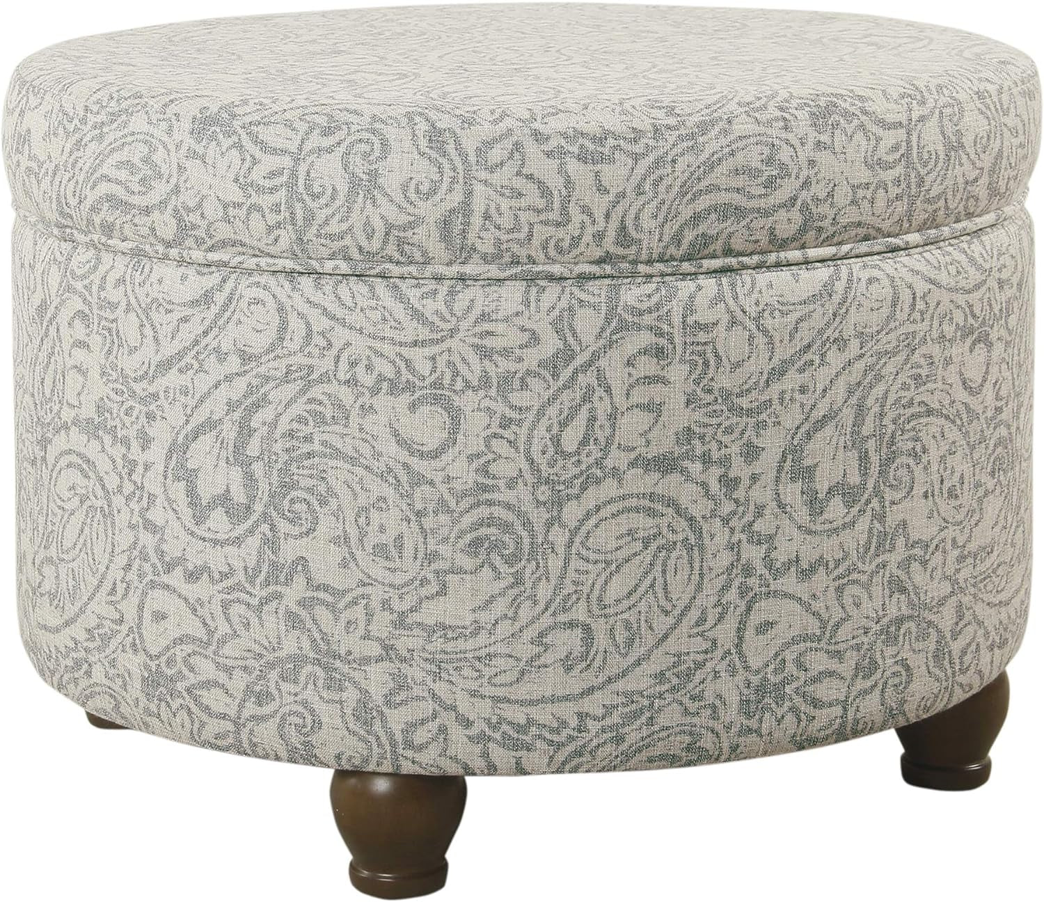 Upholstered round Storage Ottoman 