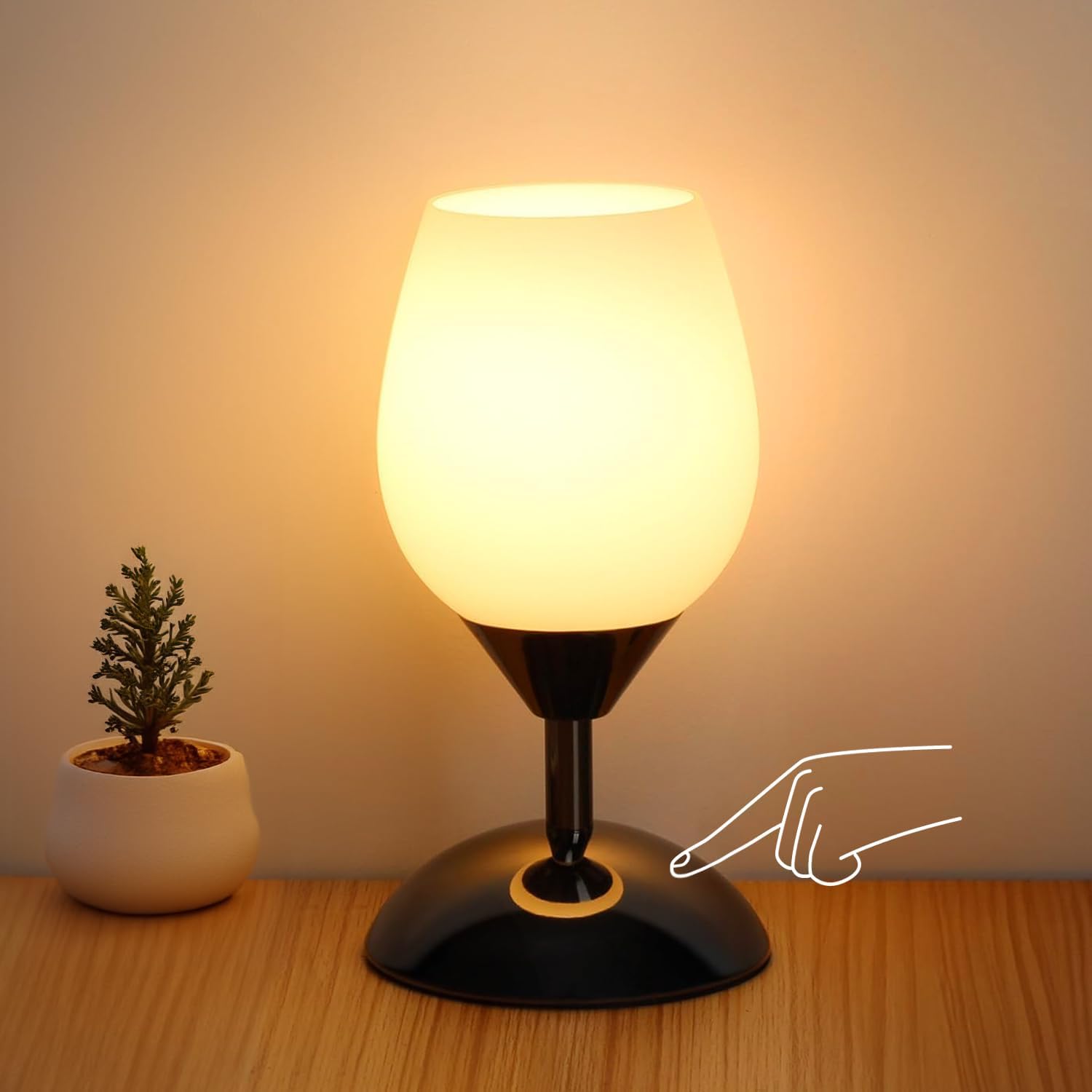 Small Touch Lamp for Bedroom Nightstand