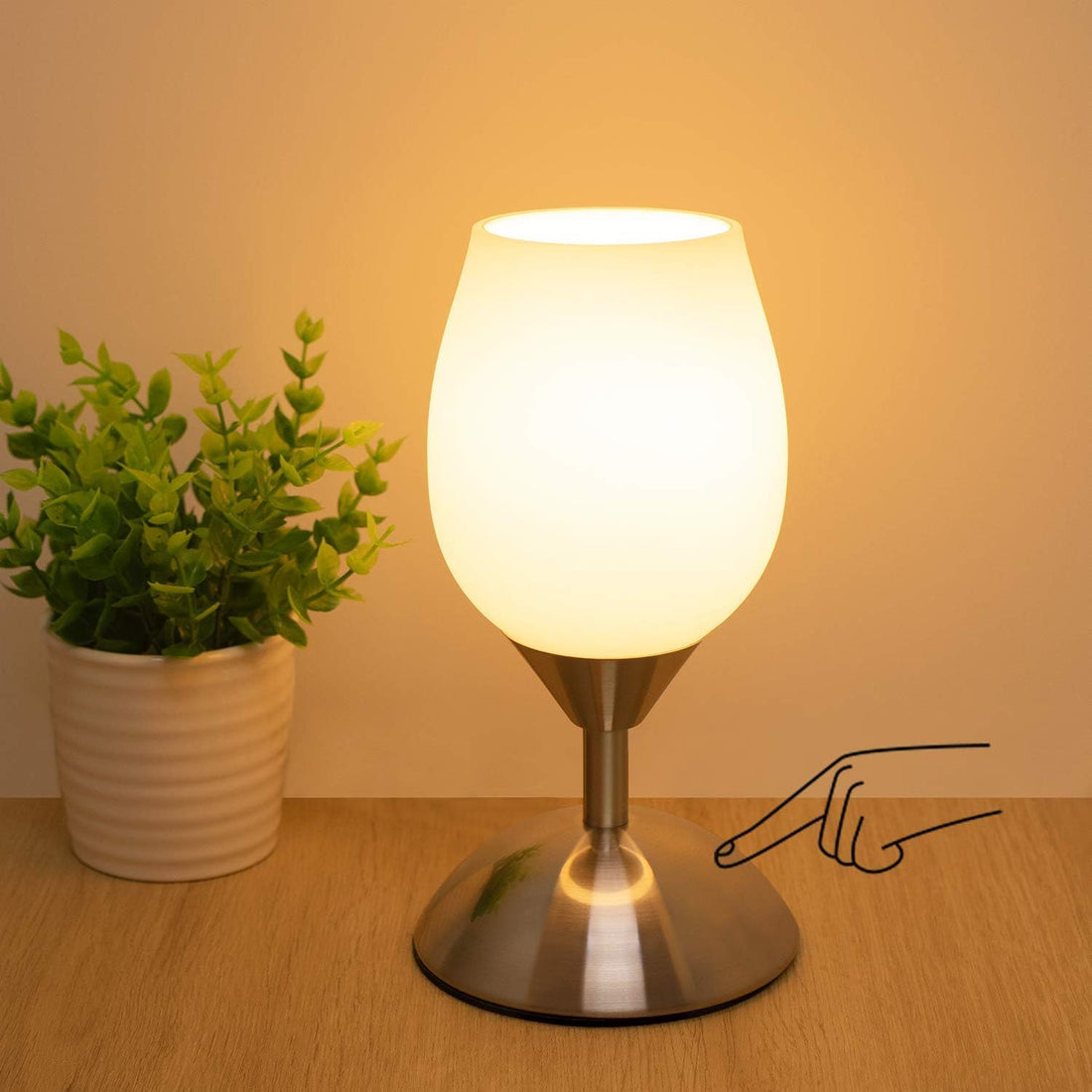 Small Touch Lamp for Bedroom Nightstand