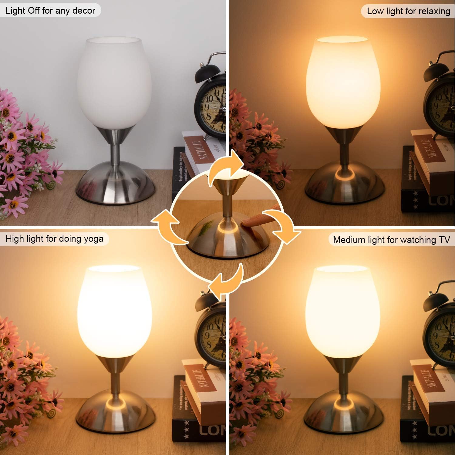 Small Touch Lamp for Bedroom Nightstand