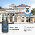 Wireless Doorbell with 2 Receivers, IP65 Waterproof