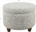 Upholstered round Storage Ottoman 