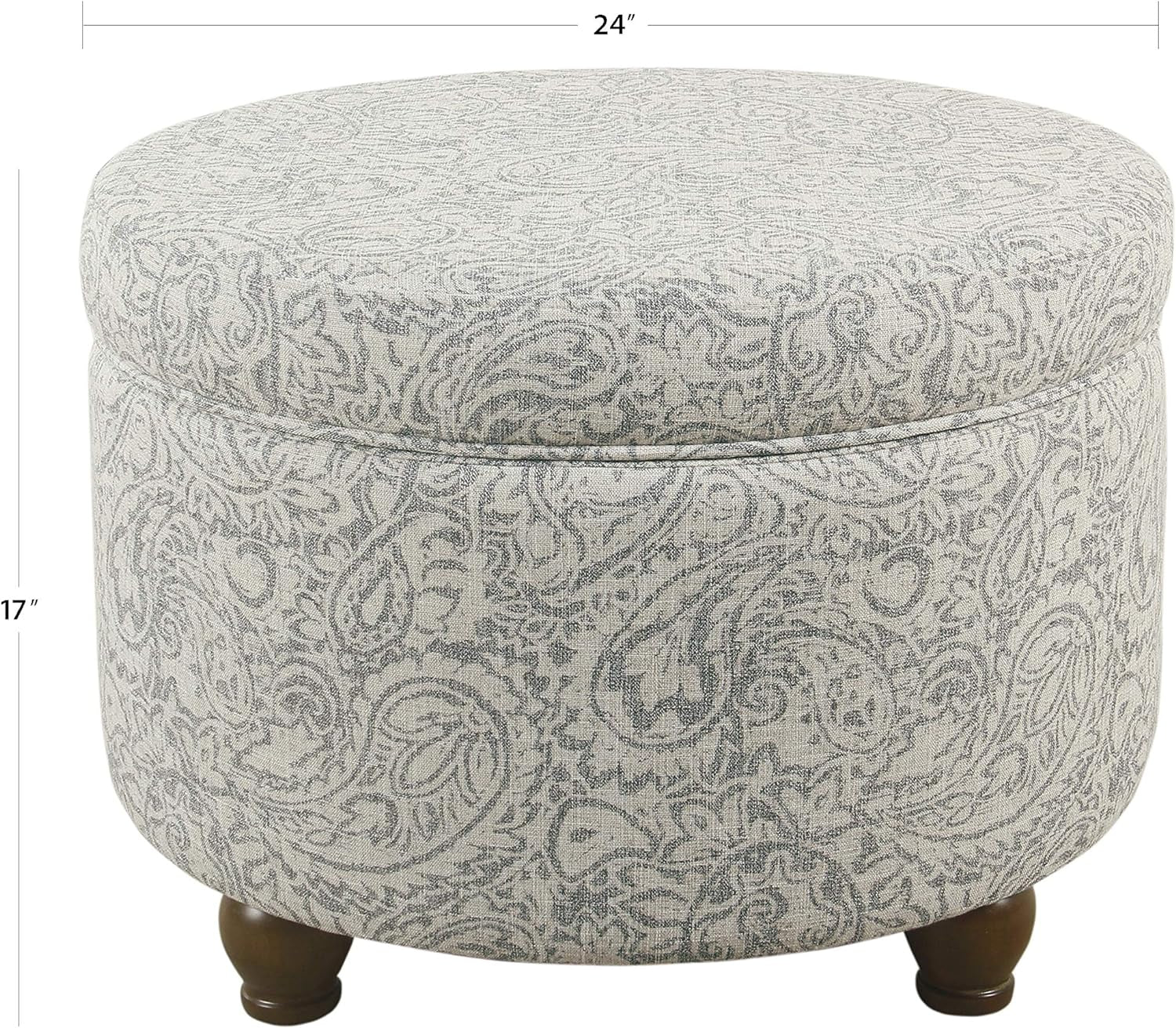 Upholstered round Storage Ottoman 