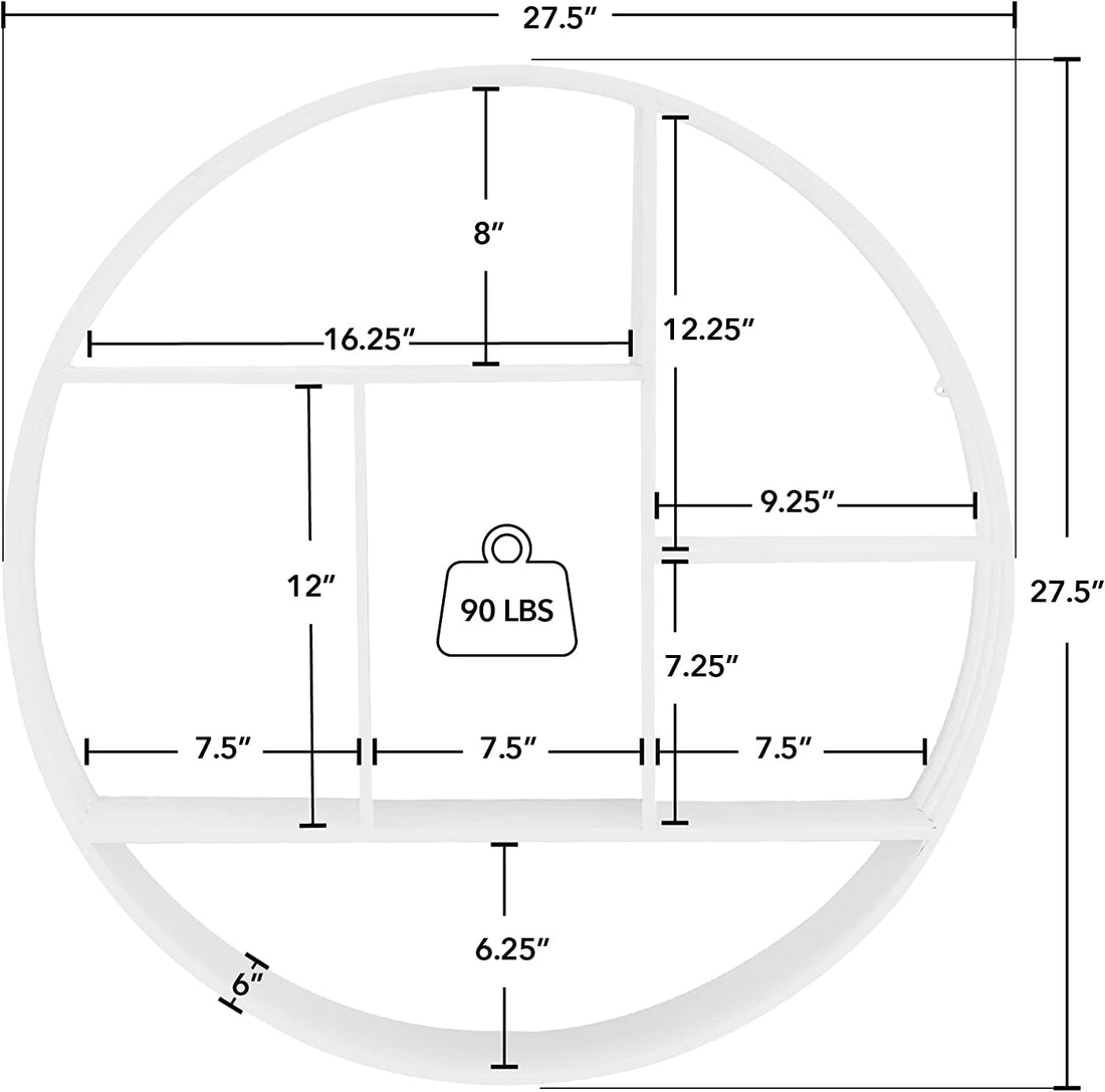 Round 3 Tier Wall Mounted Floating Shelf