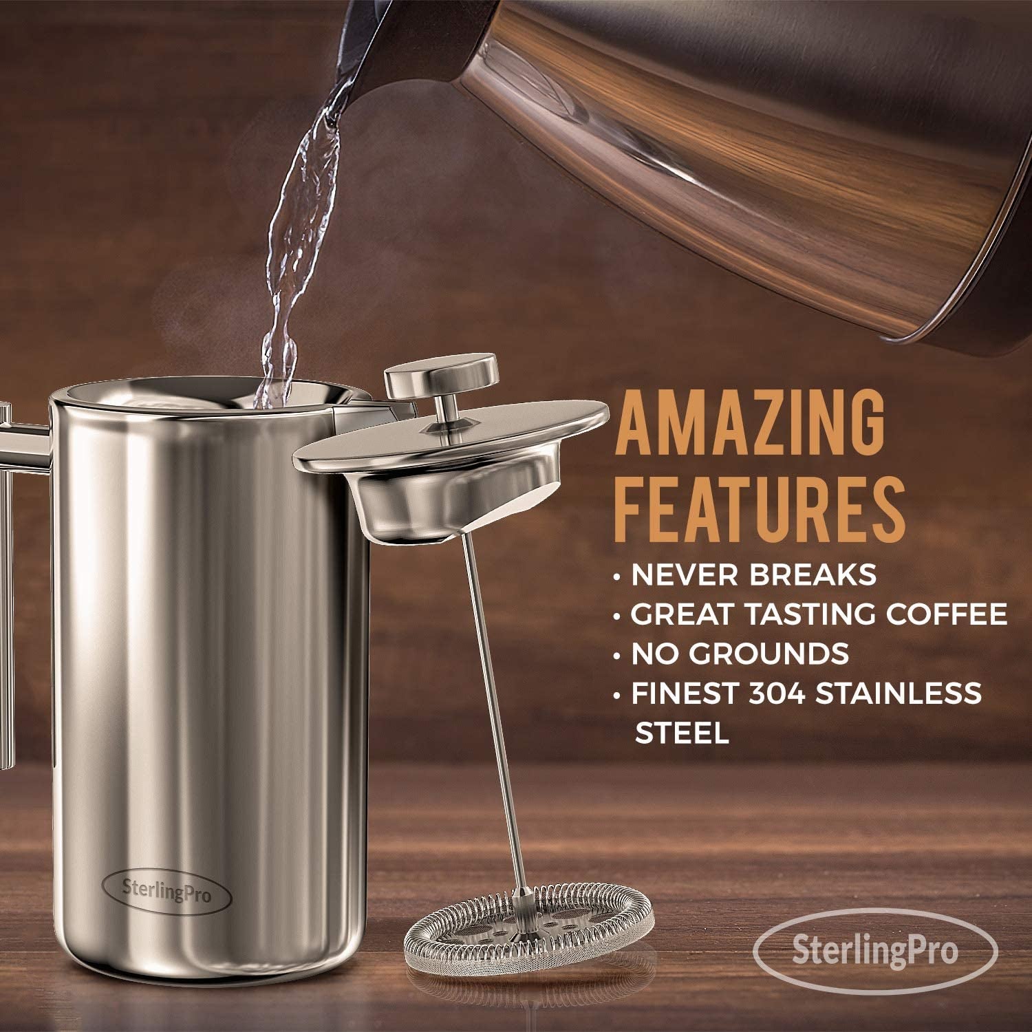 Stainless French Press Coffee Maker