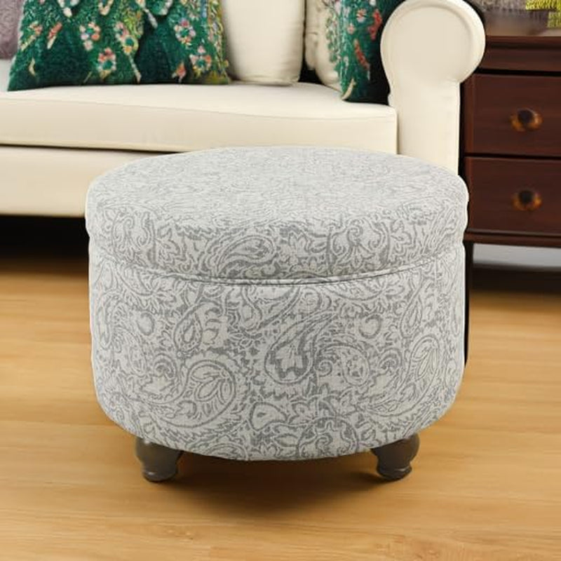 Upholstered round Storage Ottoman 