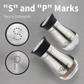 Stainless Steel Salt and Pepper Shakers with Glass Bottle Set